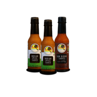 3 Pack (2 Indian Spice Sauce, 1 San Diego Sauce)