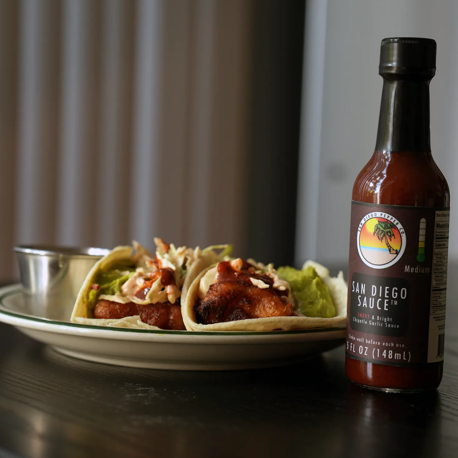 San Diego beer-battered Fish Tacos made with San Diego Sauce