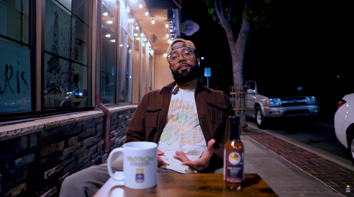 Ash the Author behind San Diego Sauce for his performance on "Early Risers" by King Coffee Penguin