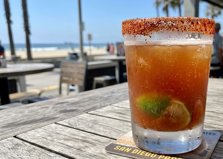 an SD-Lada: a vegan michelada variant made using San Diego Sauce